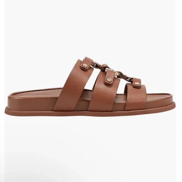 NWOB Marc Fisher Verity Slip-On Casual Sandal in Natural Leather - Size 7.5 - Picture 5 of 10